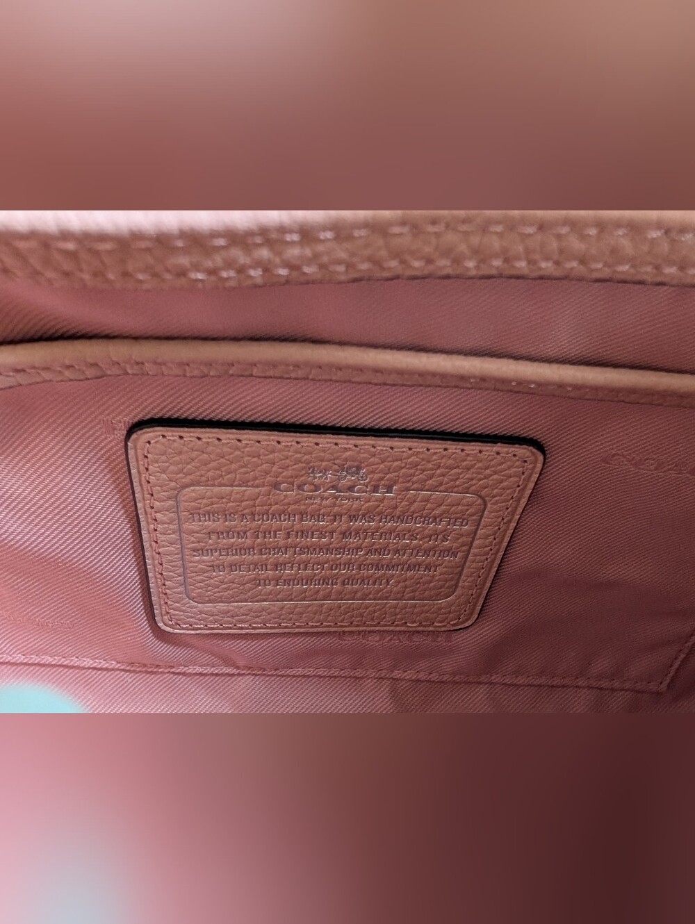 NWT Coach CROSSTOWN TURNLOCK FLAP Pebbled Leather CROSSBODY Bag in Blush-$195 - Picture 11 of 16